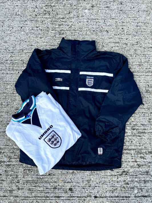 England Football Jacket Umbro Raincoat Vintage Soccer 2000/2002